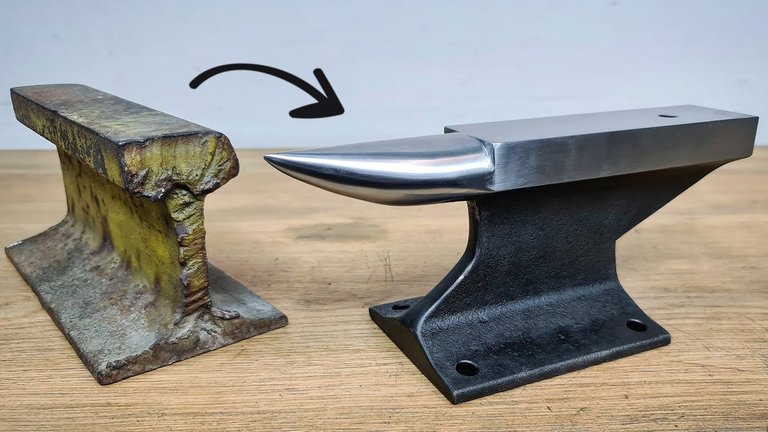 Shape a railroad track into an anvil