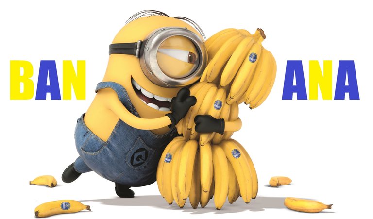 Minion hugging bananas