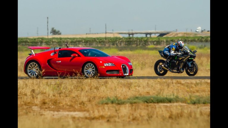 Kawasaki Ninja H2r vs Bugatti Veyron Drag Race Lamborghini Aventador vs F16  Fighting Falcon - SportsTalkSocial