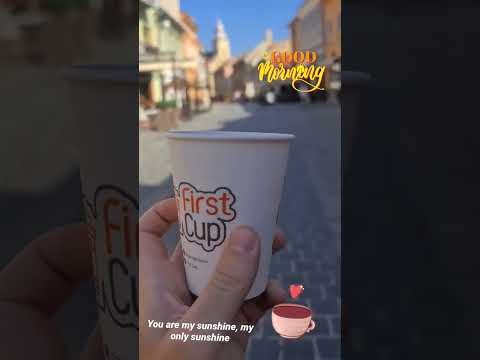 Long espresso to go from 'First Cup' specialty coffee shop – Brașov, Romania 🇷🇴