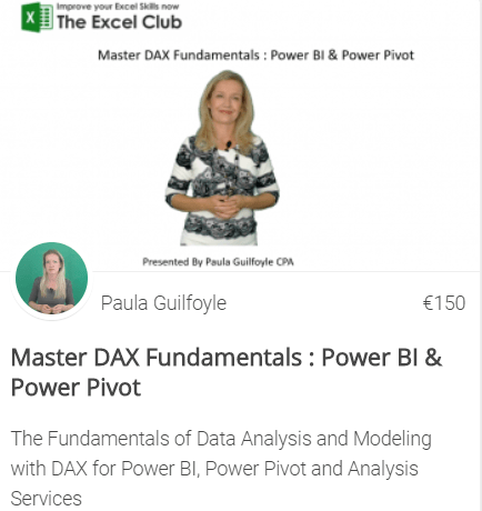 DAX for powerpivot course