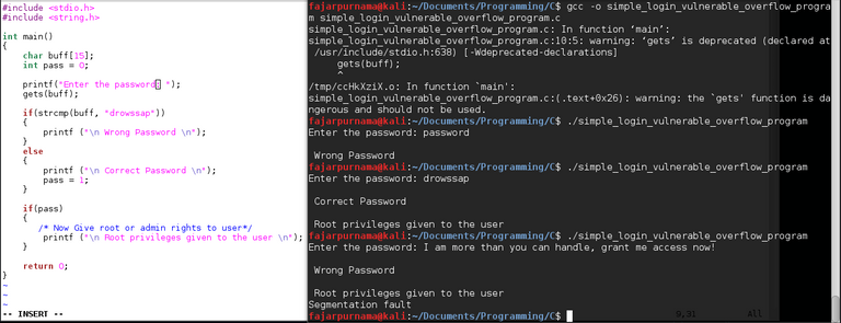 Figure 5. Simple Login Buffer Overflow Demonstration in C programming.png