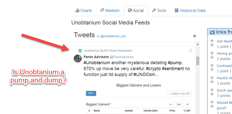 Unobtanium pump and dump