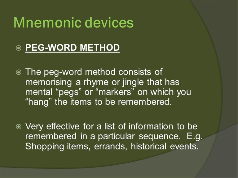 What is the Peg Word Method for Memory? — Hive