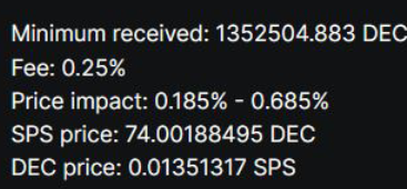 Price for DEC and SPS