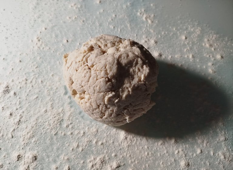 Dough on floured surface.