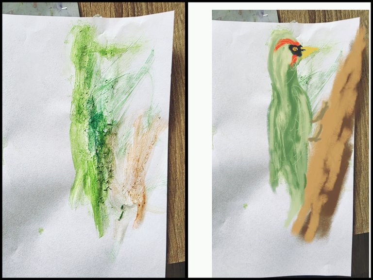 [PL /ENG] Mój syn namalował mi dzięcioła / My son painted me a woodpecker