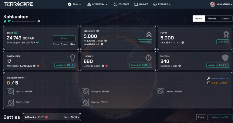 New stats from terracore and Golem overlord activities after three days