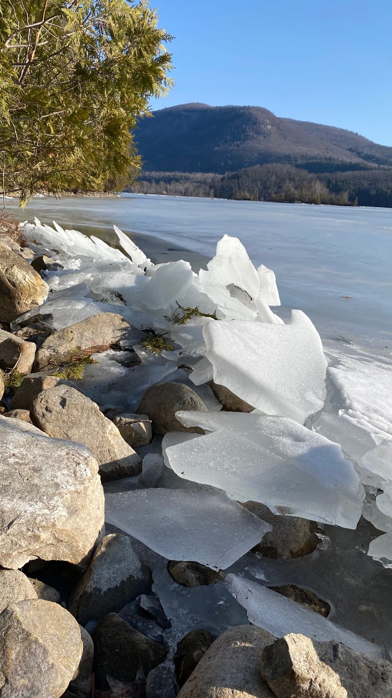 Ice on shore