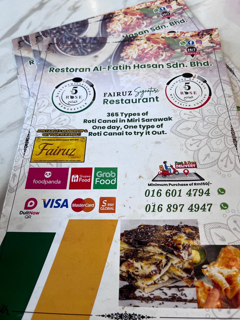 On the menu, it states that there are 365 different types of rotis. A roti a day and after 365 days later, then only you would have tried everything they have here on their menu. 