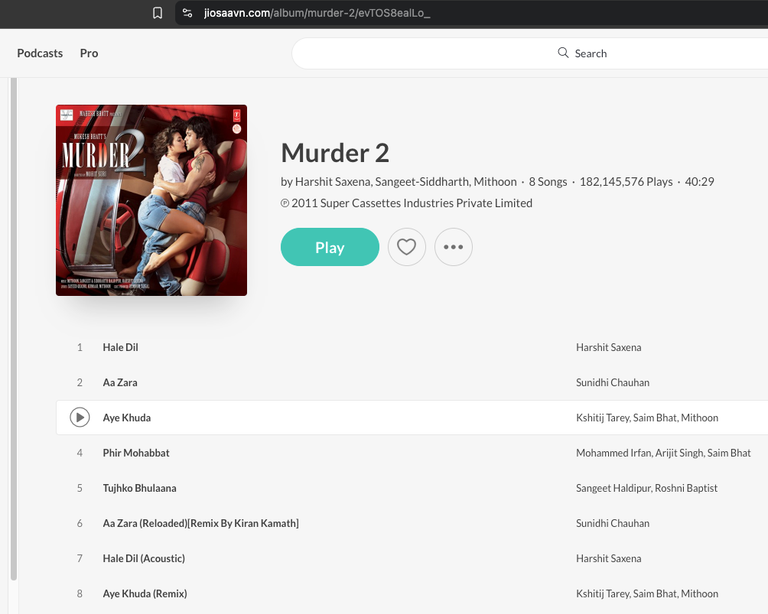 songs from murder 2 movie