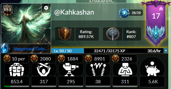 New Prestige level achieved in Golem overlord, New stats in terracore