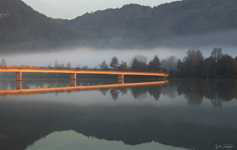 Golden Bridge over the Reservoir