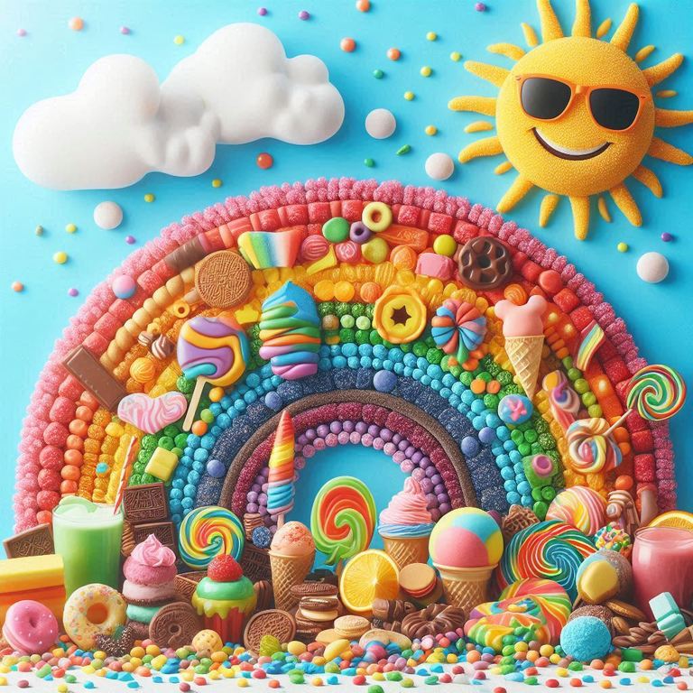 Rainbow Junk Food - created by Bing CoPilot