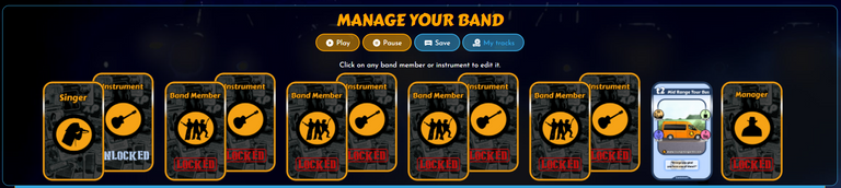 Manage you Band page