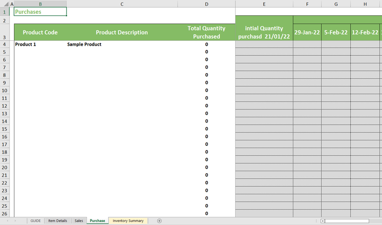 Excel Template for Retail Inventory Management