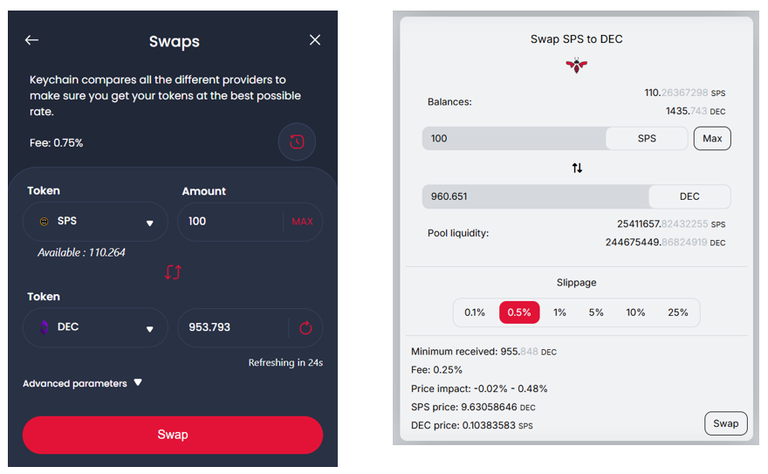 HIVE blockchain Swap