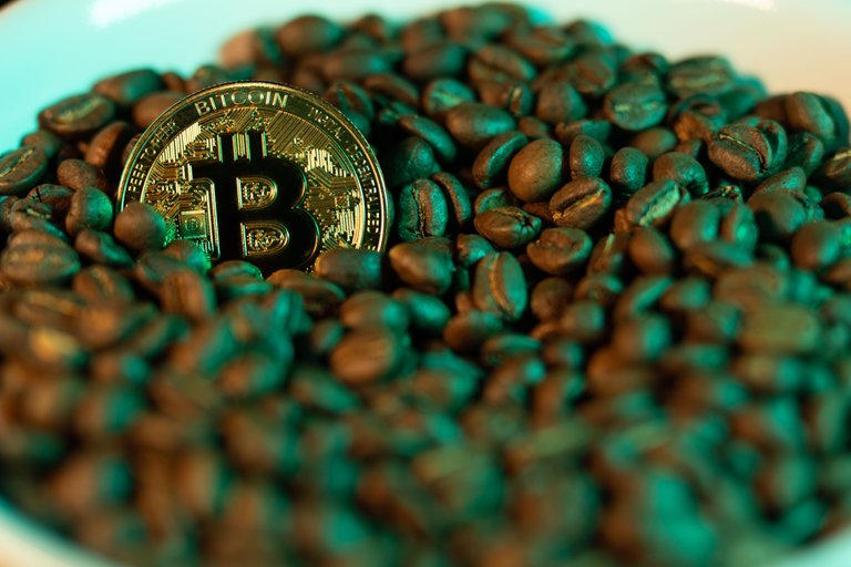 Bitcoin in Coffee Green