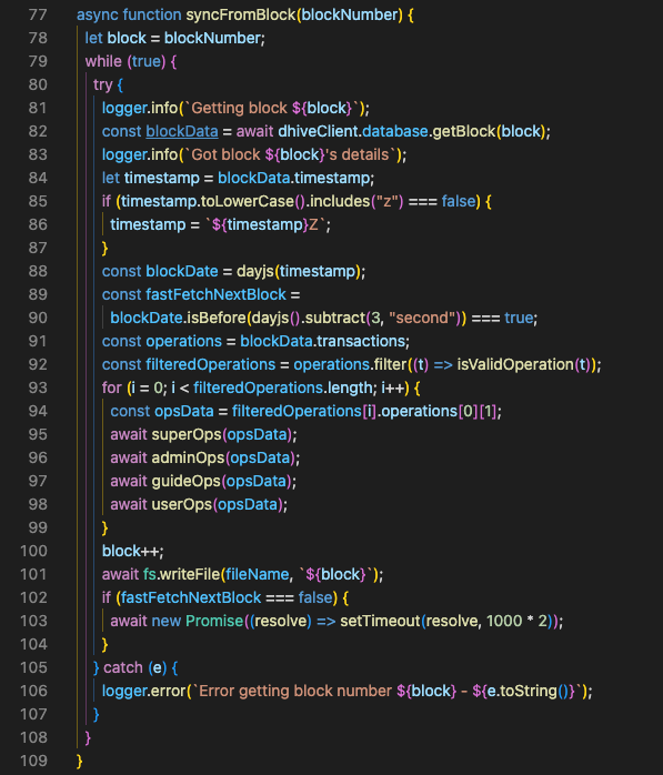 read block by block and update database