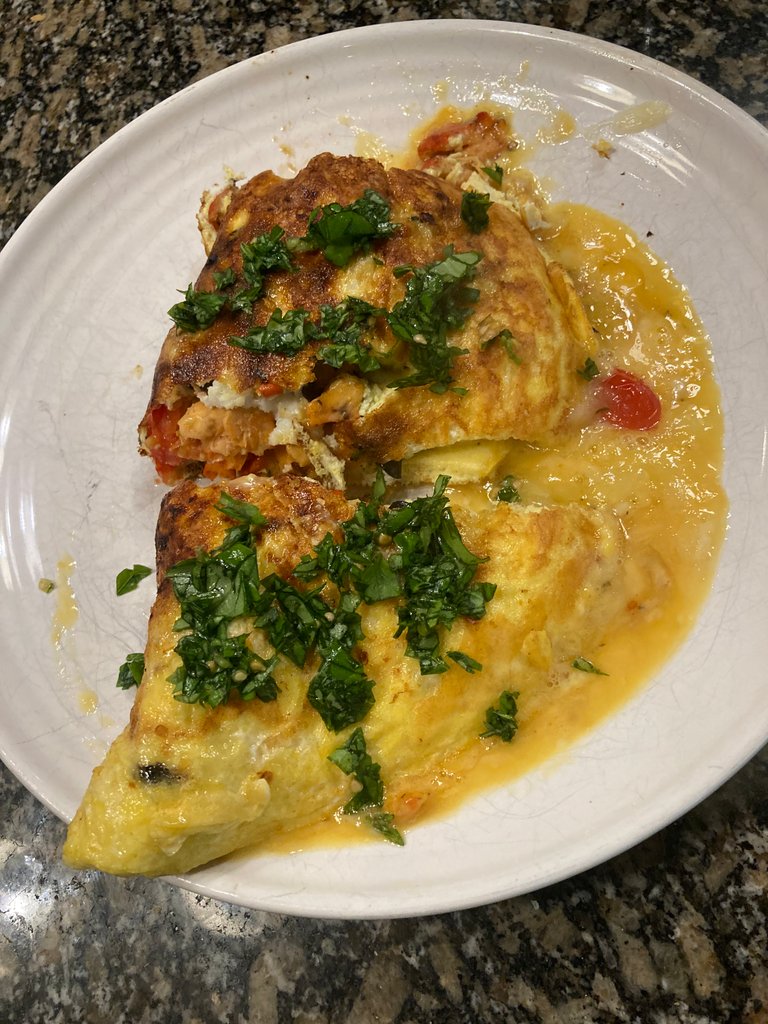Plated omelette