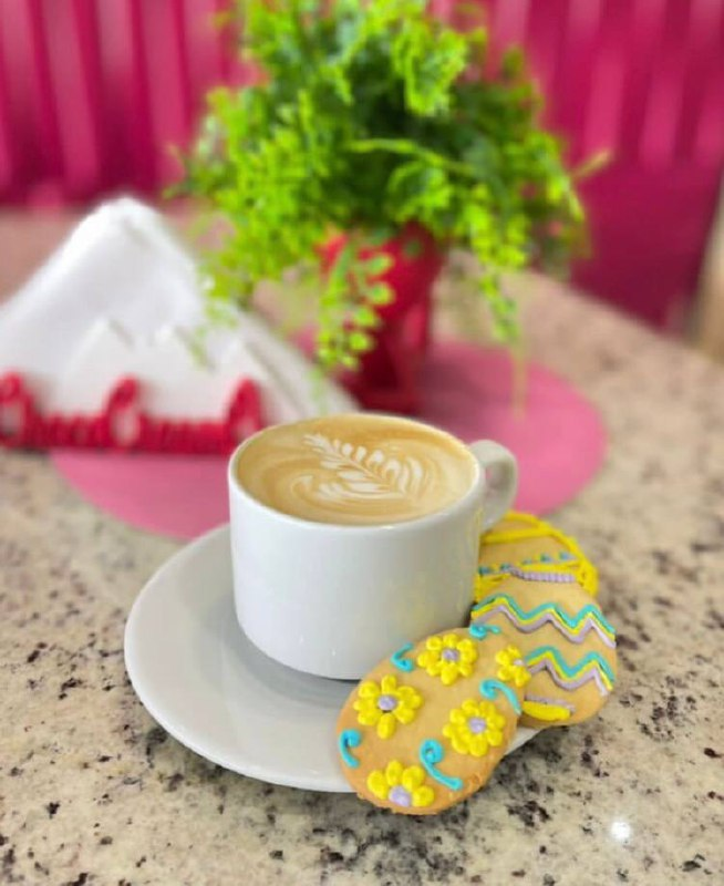 Coffee with milk and Easter cookies