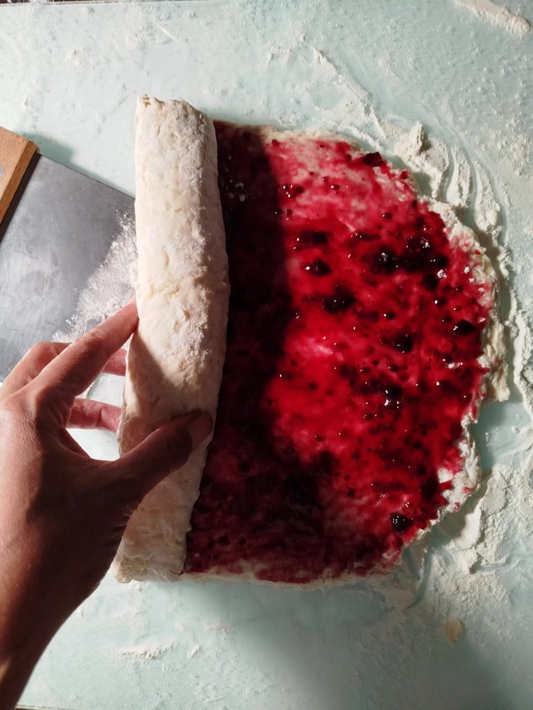 Use dough scraper if it some parts underneath are stuck to keep the dough intact.