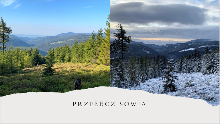 Owl's pass in summer and winter
