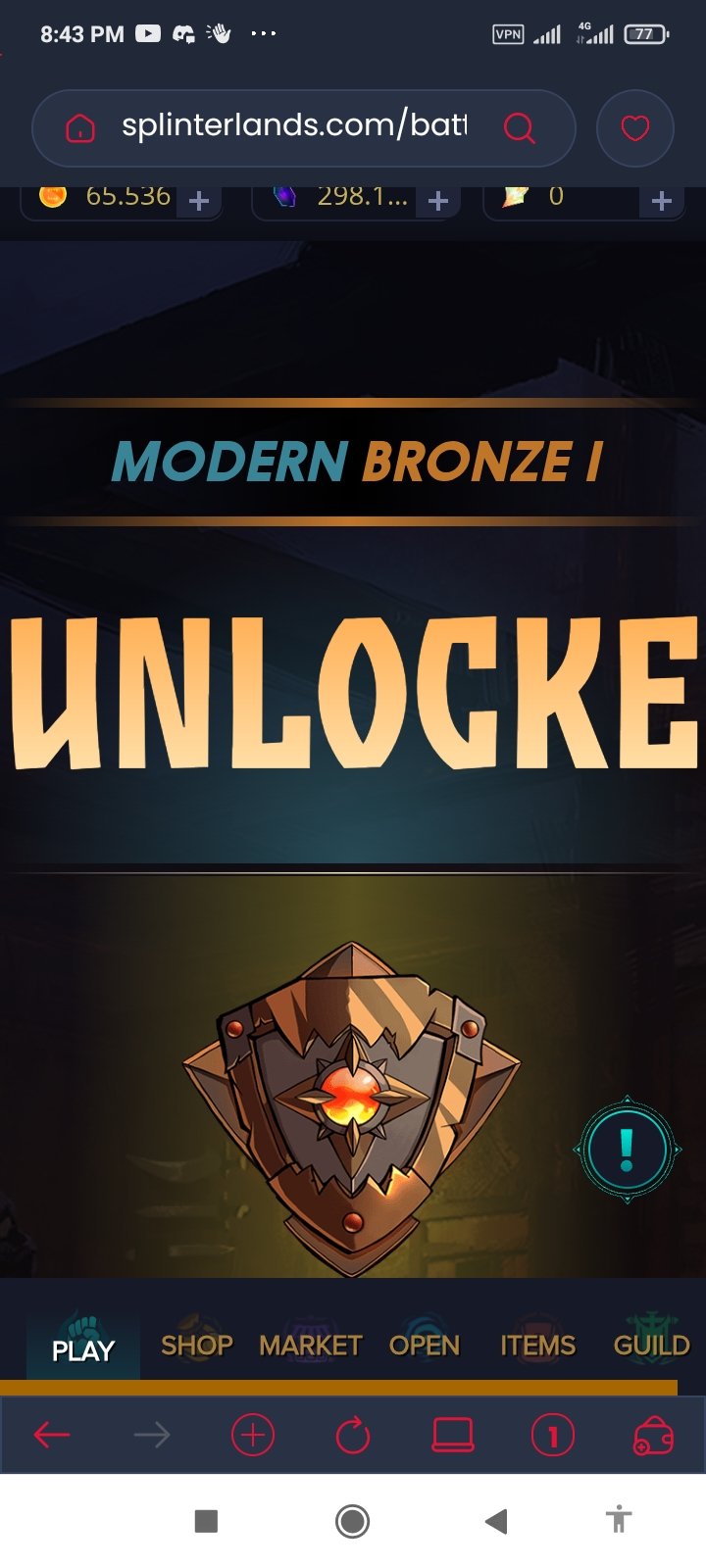 Reaching Bronze I League In Splinterlands Game