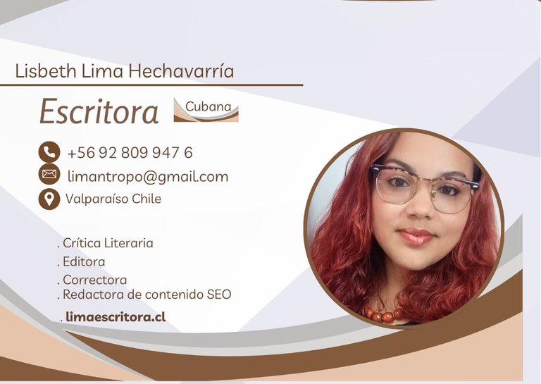Imagen 10: Tarjeta personal de trabajo con datos para contactar a la autora.