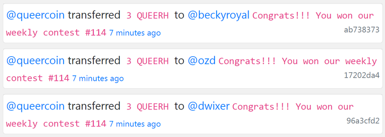 QUEER rewards QC Contest 114