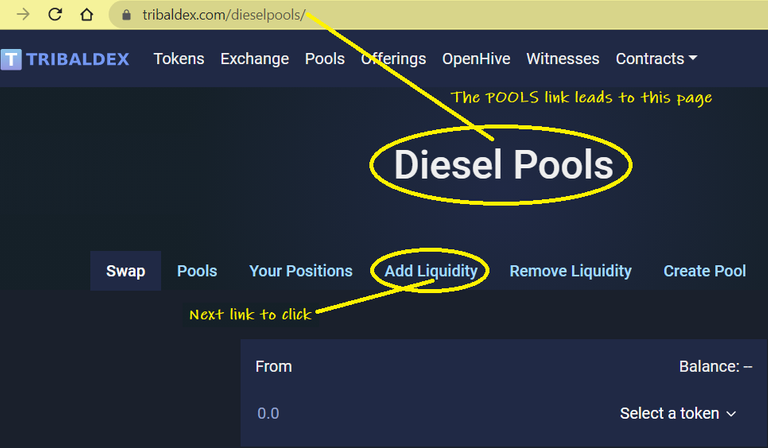 The Diesel Pools page at Tribaldex