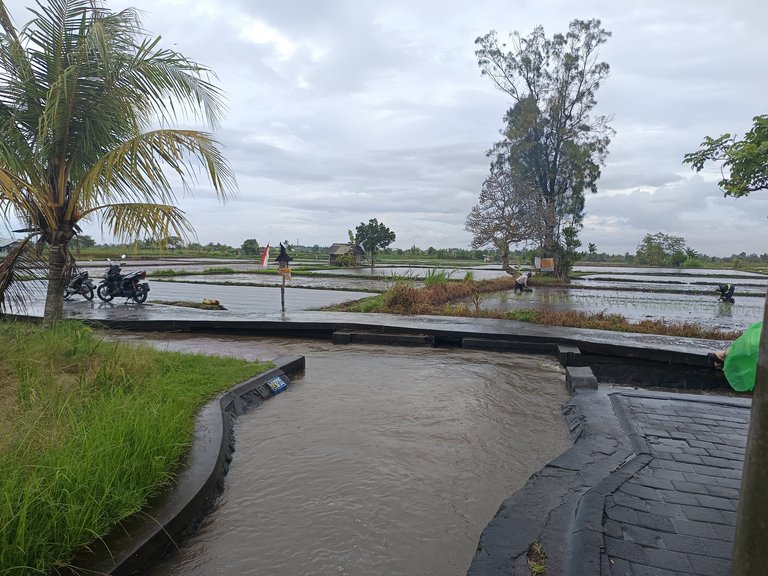 It raining in the middle of cycling