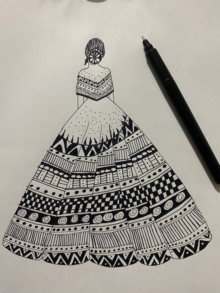 Girl gown mandala art / creative-Sunday