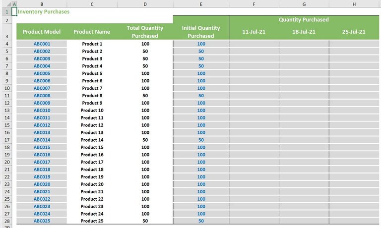 Excel Template for Retail Inventory Management
