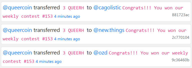 QUEER rewards QC Contest 153