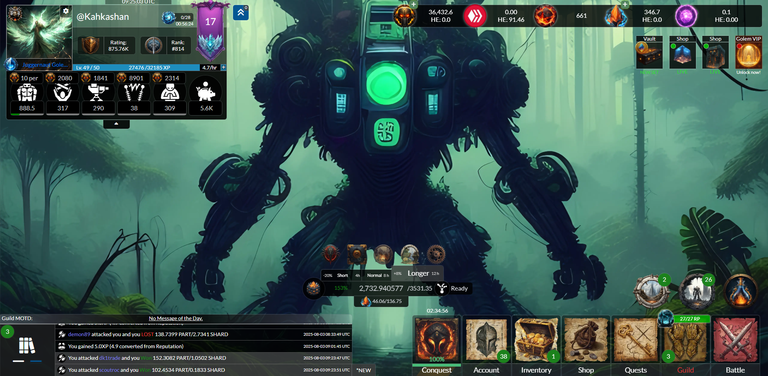 Some extra golems and Rep points and New stats upgradation from Terracore