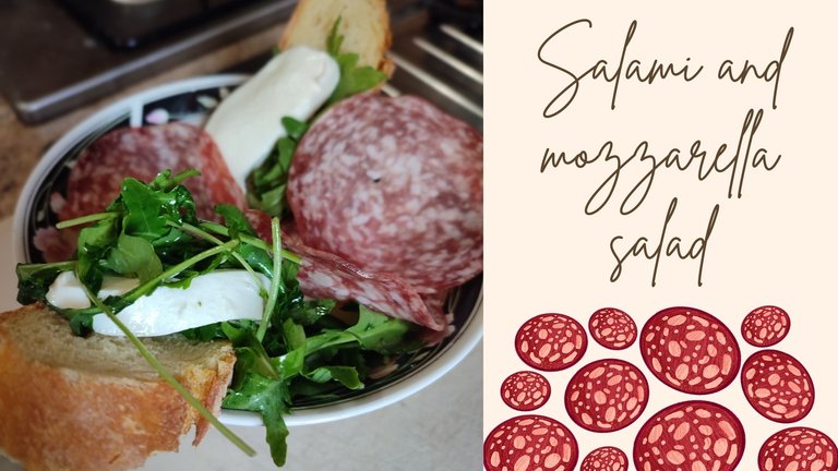 Salami and mozzarella salad ( Eng/Esp)