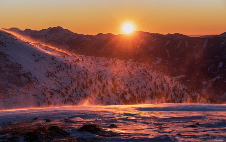 Another Year is over - thank you all - Sunrise on the Dobratsch Mountain