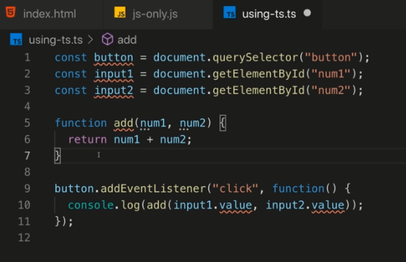 errors in typescript