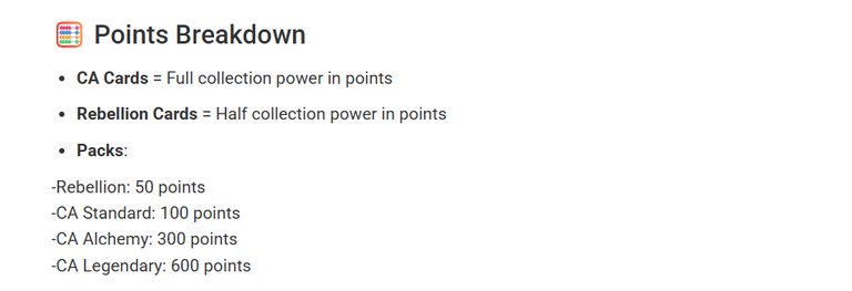 Points Breakdown