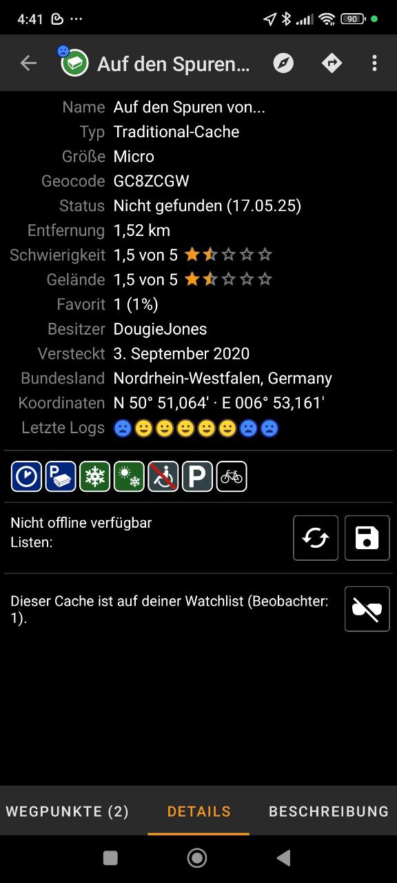 Geo Cache info