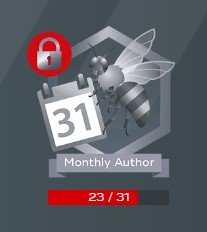 Monthly author, badge