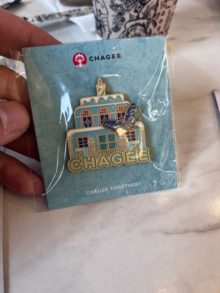 It is colourful and has a butterfly. A nice pin to keep. One more next year. 