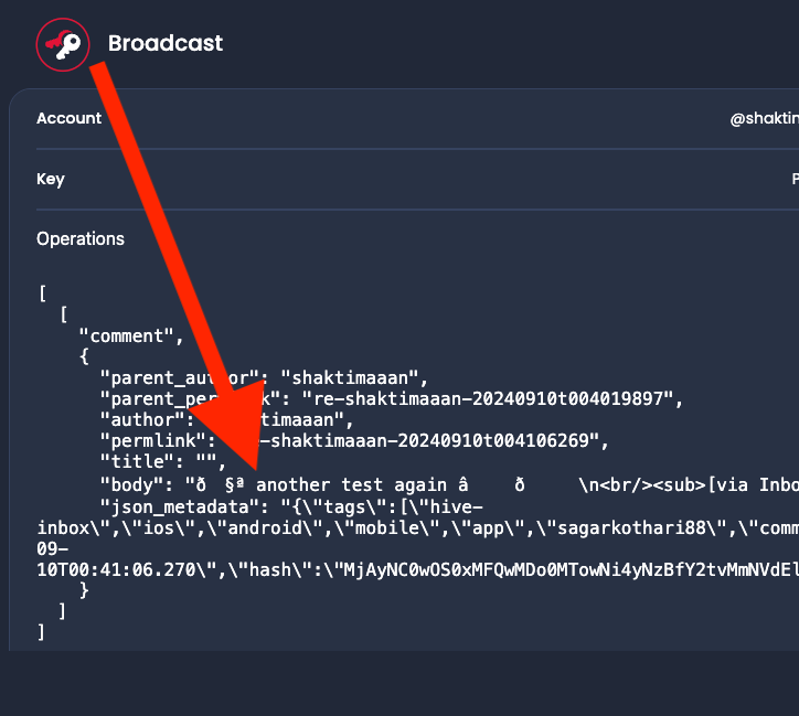 Encoding failes when sending data to HiveKeychain