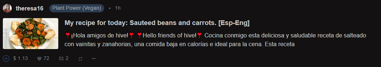 @theresa16 My recipe for today: Sauteed beans and carrots.
