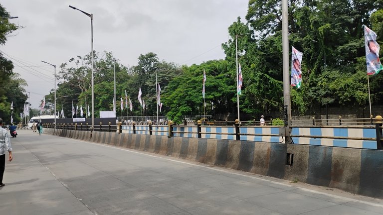 My photo... Flags of Rahul Gandhi as markers to the Freedom Park Venue!!