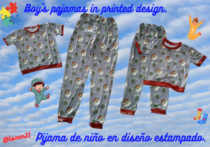 (ENG-ESP)🧍 Boy's pajamas in printed design. 🧍 Pijama de niño en diseño estampado. 🧍  