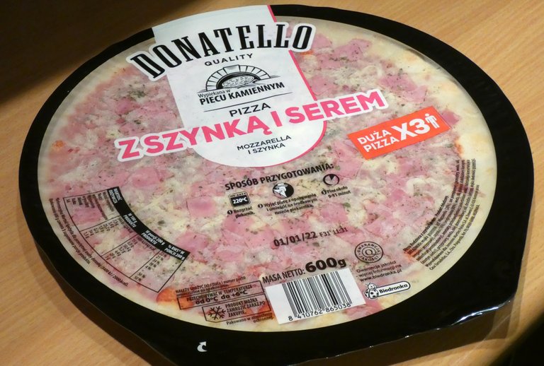 Pizza z szynką i serem - Donatello - 600 g