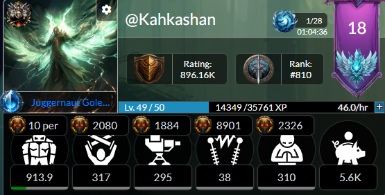 Golem overlord attacks, new Research and new stats from Terracore