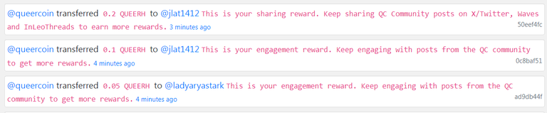 Engagement and sharing rewards